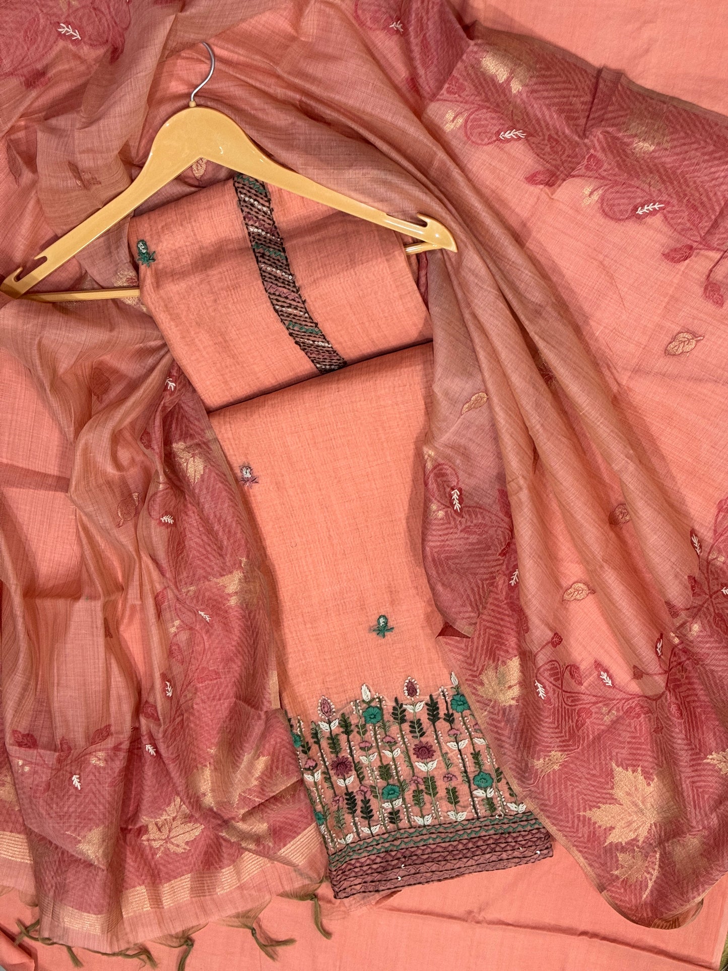 Peach Jamdani Suit