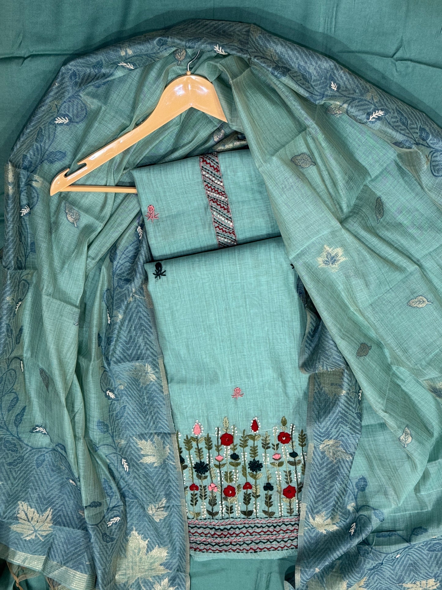 TealBlue Jamdani Suit