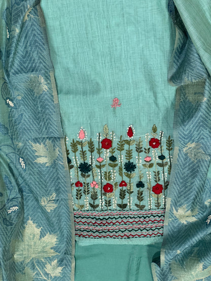 TealBlue Jamdani Suit