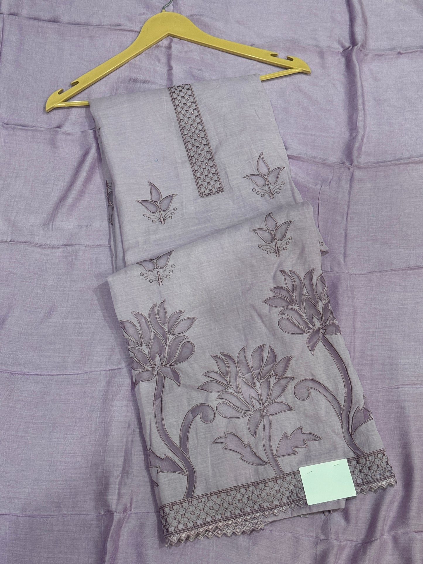 Lavender Applique Mul Suit
