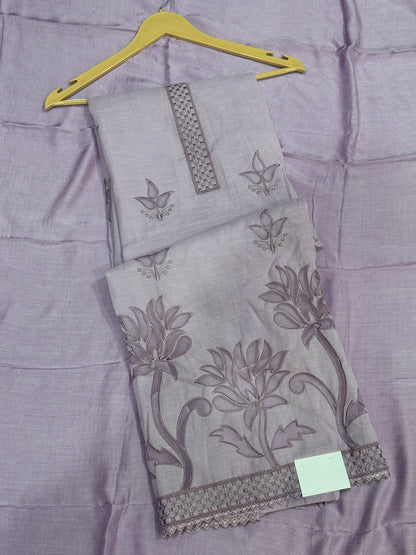 Lavender Applique Mul Suit