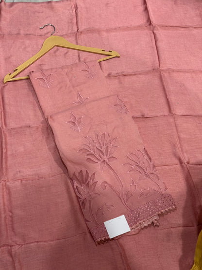 Peach Applique Mul Suit