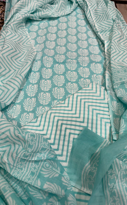 IceBlue Cotton Suit