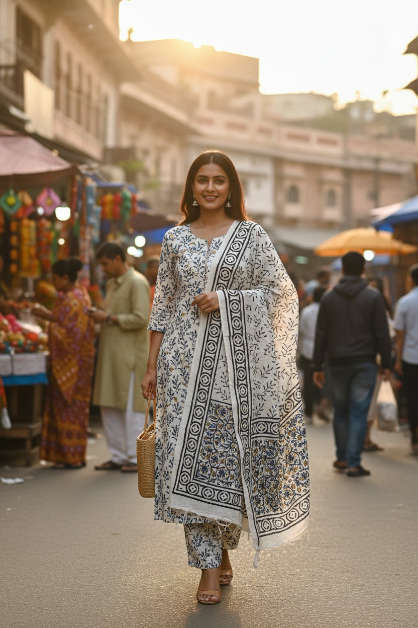 Bagru Blue Suit