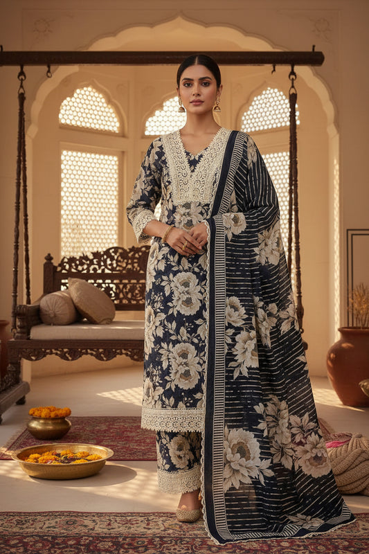 Black printed Mul Cotton